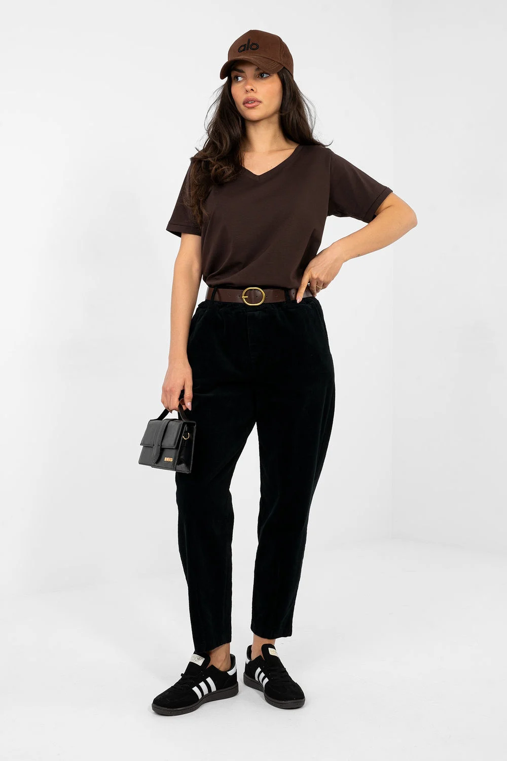 Pantalon en velours côtelé noir