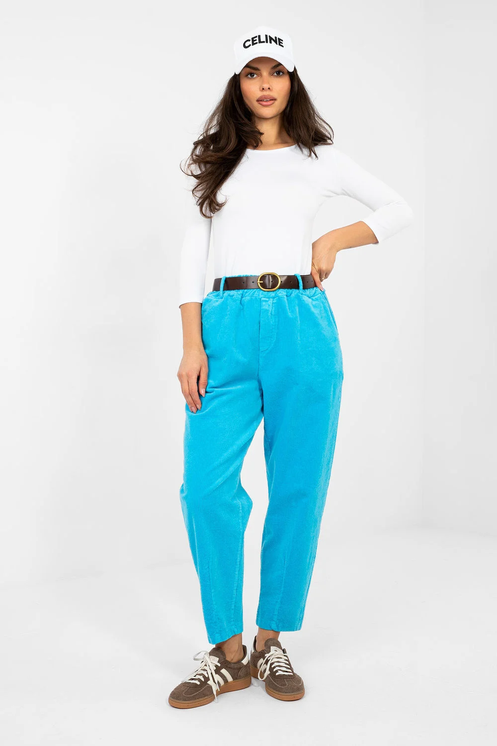 Pantalon en velours côtelé bleu – Image 4