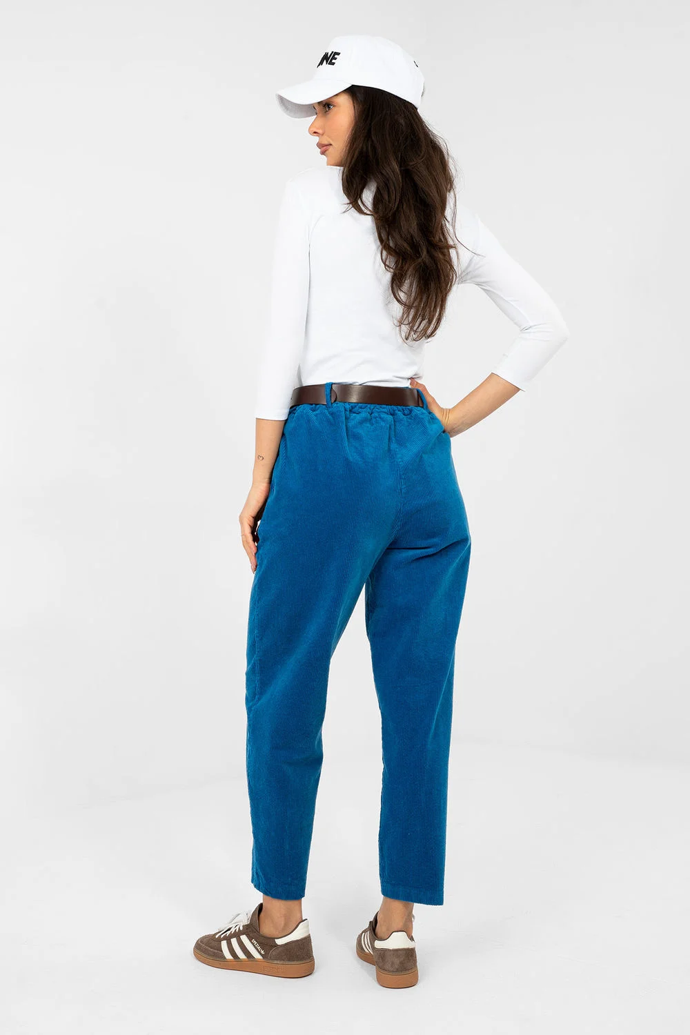 Pantalon en velours côtelé bleu – Image 3