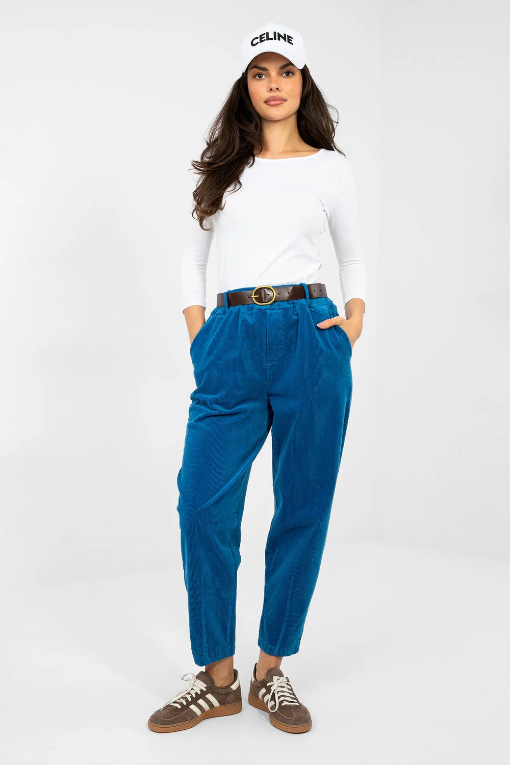 Pantalon en velours côtelé bleu – Image 4