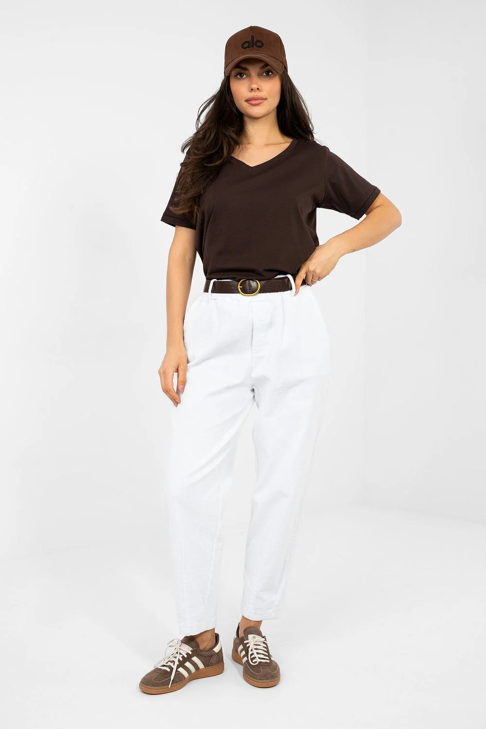 Pantalon en velours côtelé blanc – Image 2