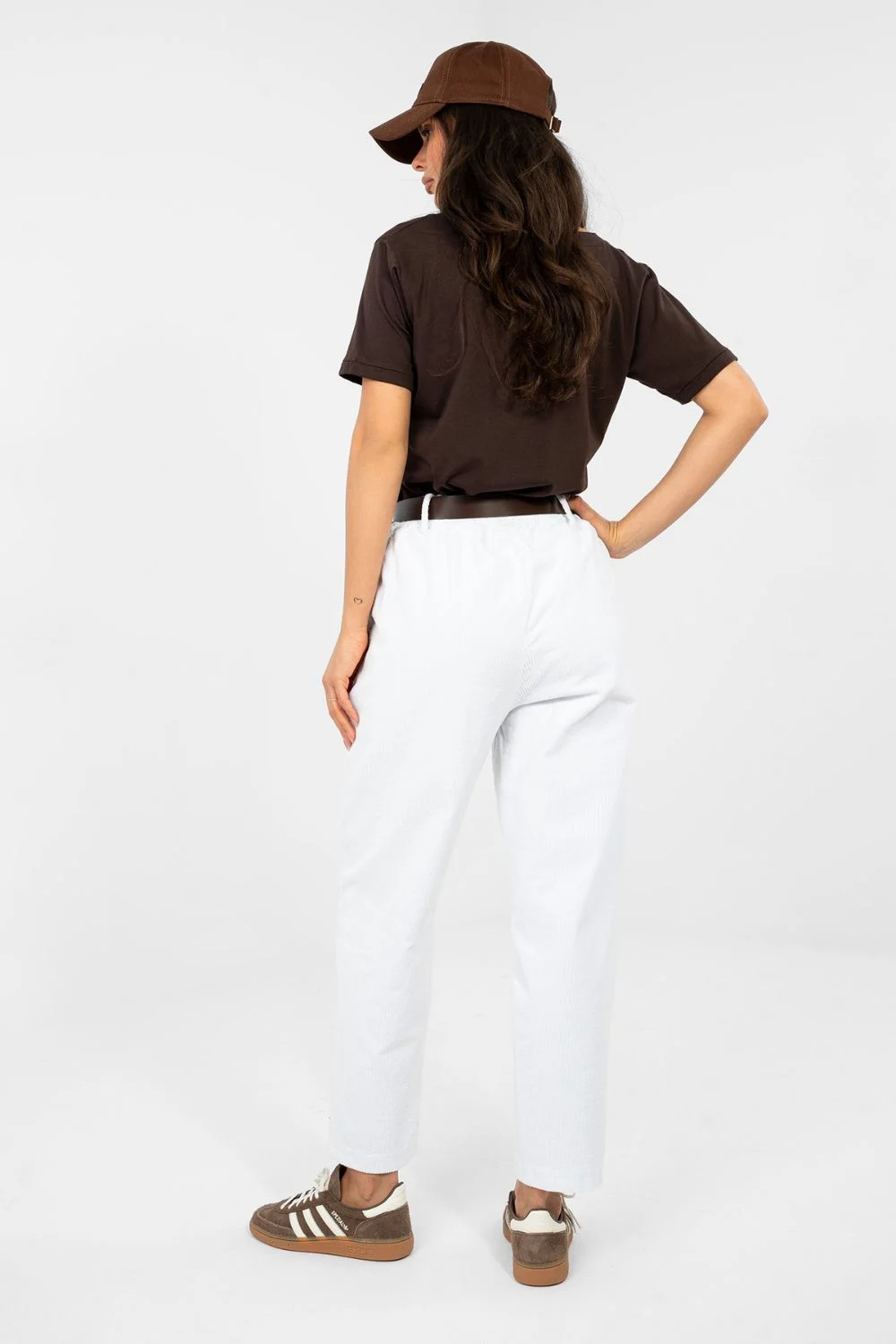 Pantalon en velours côtelé blanc – Image 4