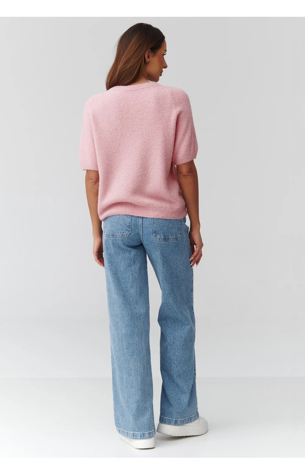 Pull à manches courtes rose – Image 3