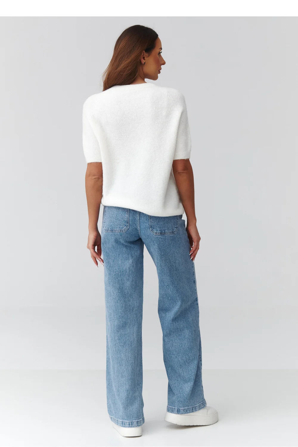 Pull à manches courtes beige – Image 3