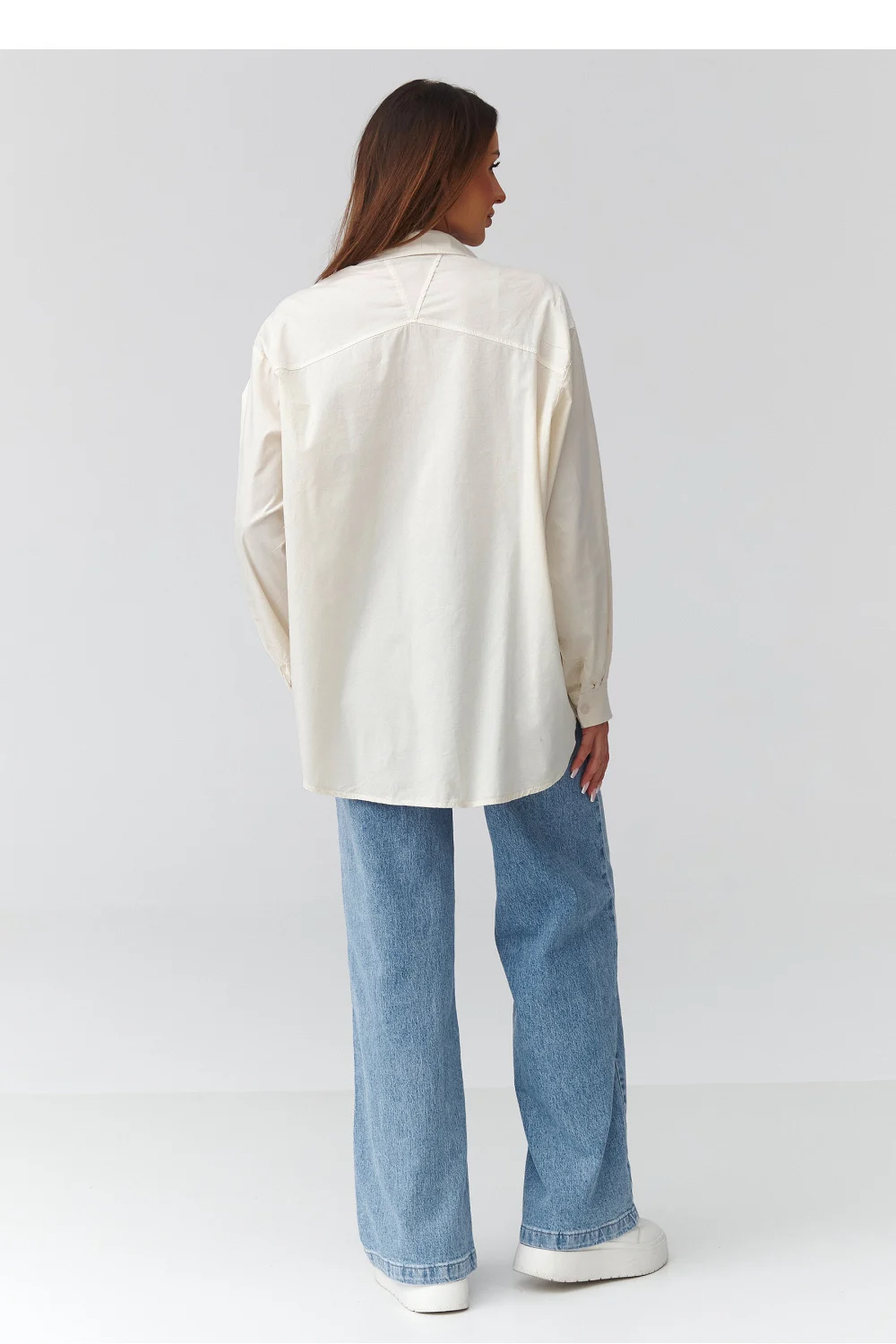 Chemise manche longue beige – Image 3