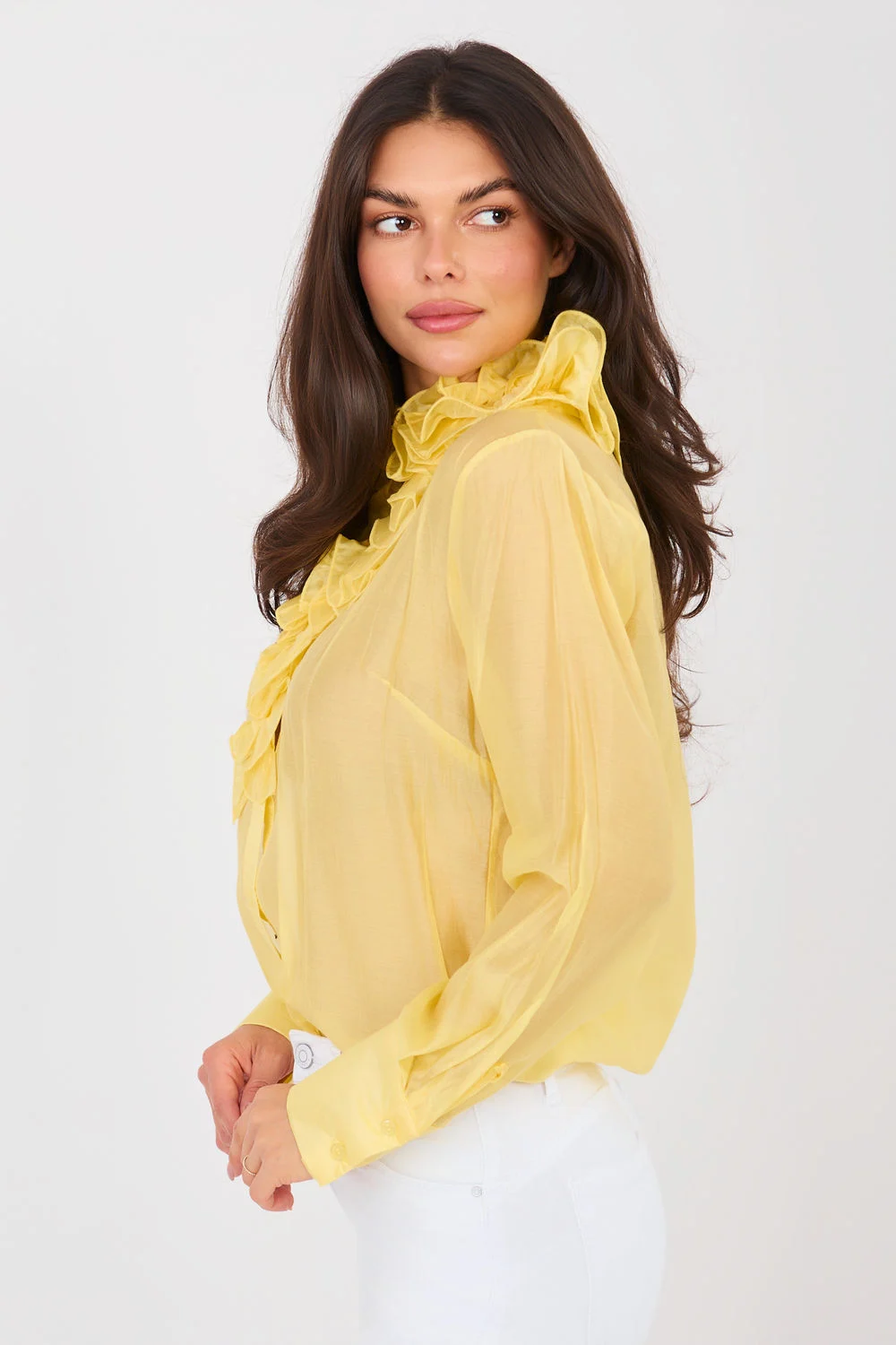 Chemise manche longue jaune – Image 2