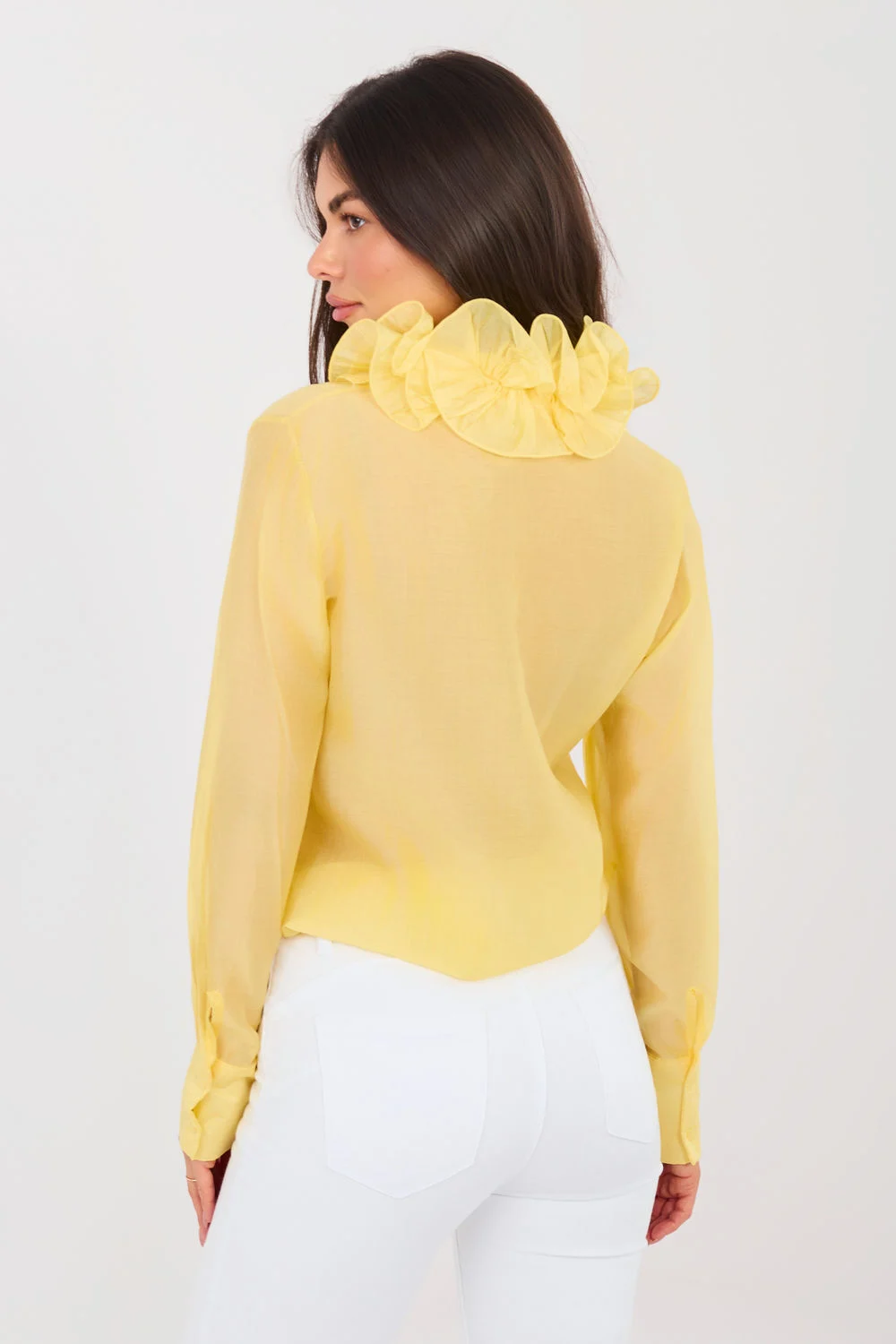 Chemise manche longue jaune – Image 3