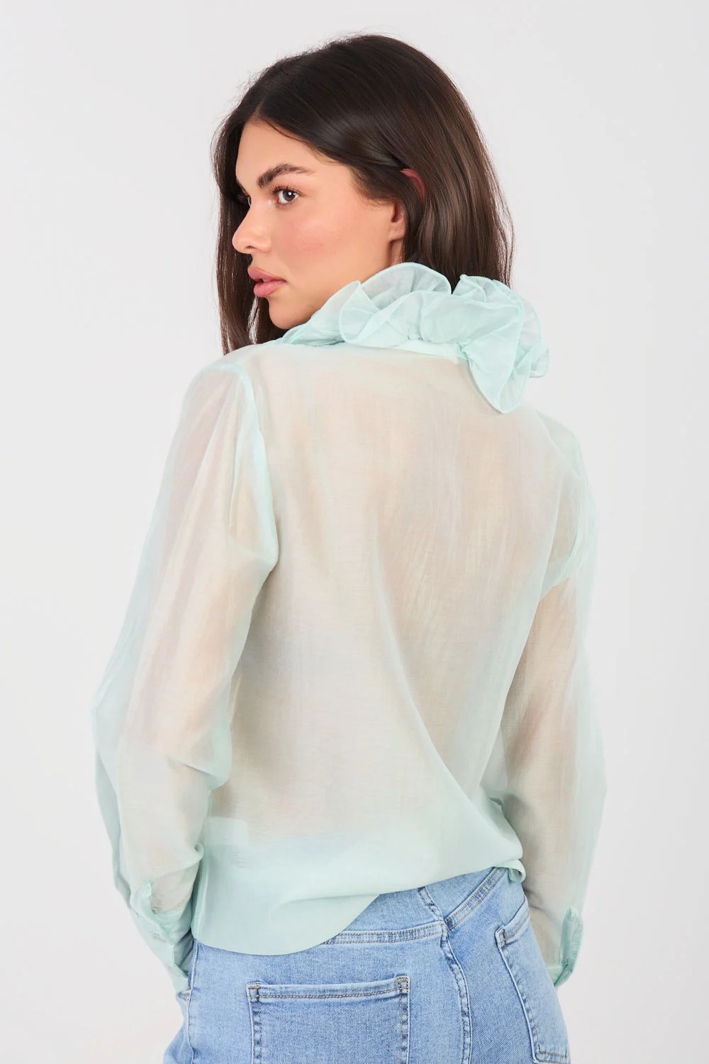 Chemise manche longue verte – Image 3