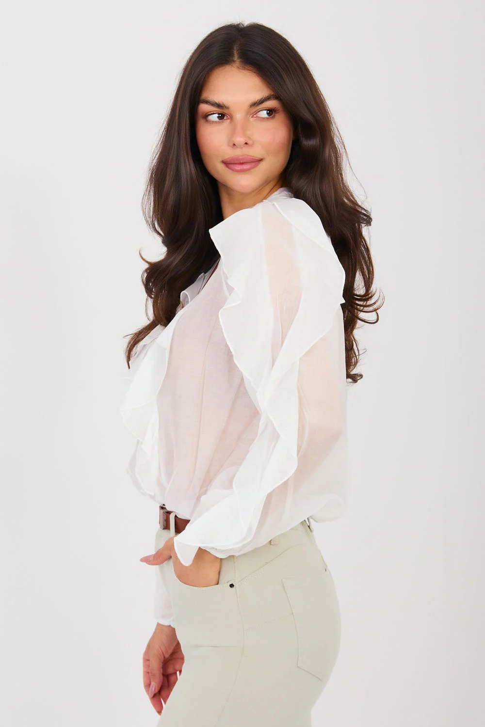 Chemise manche longue blanche – Image 2