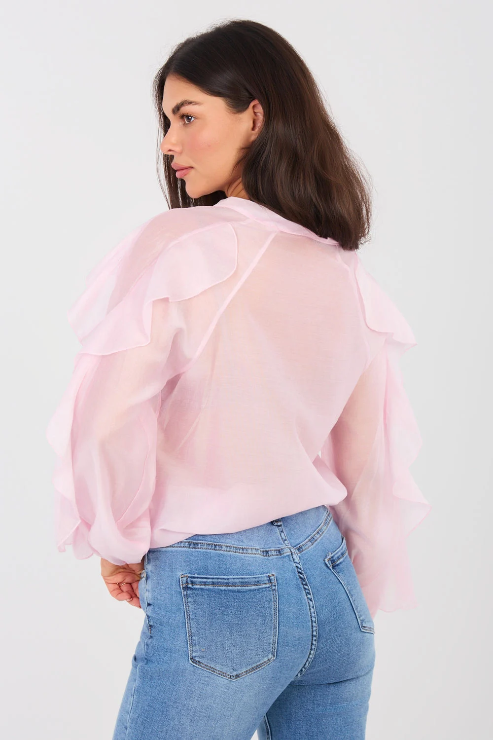 Chemise manche longue rose – Image 3