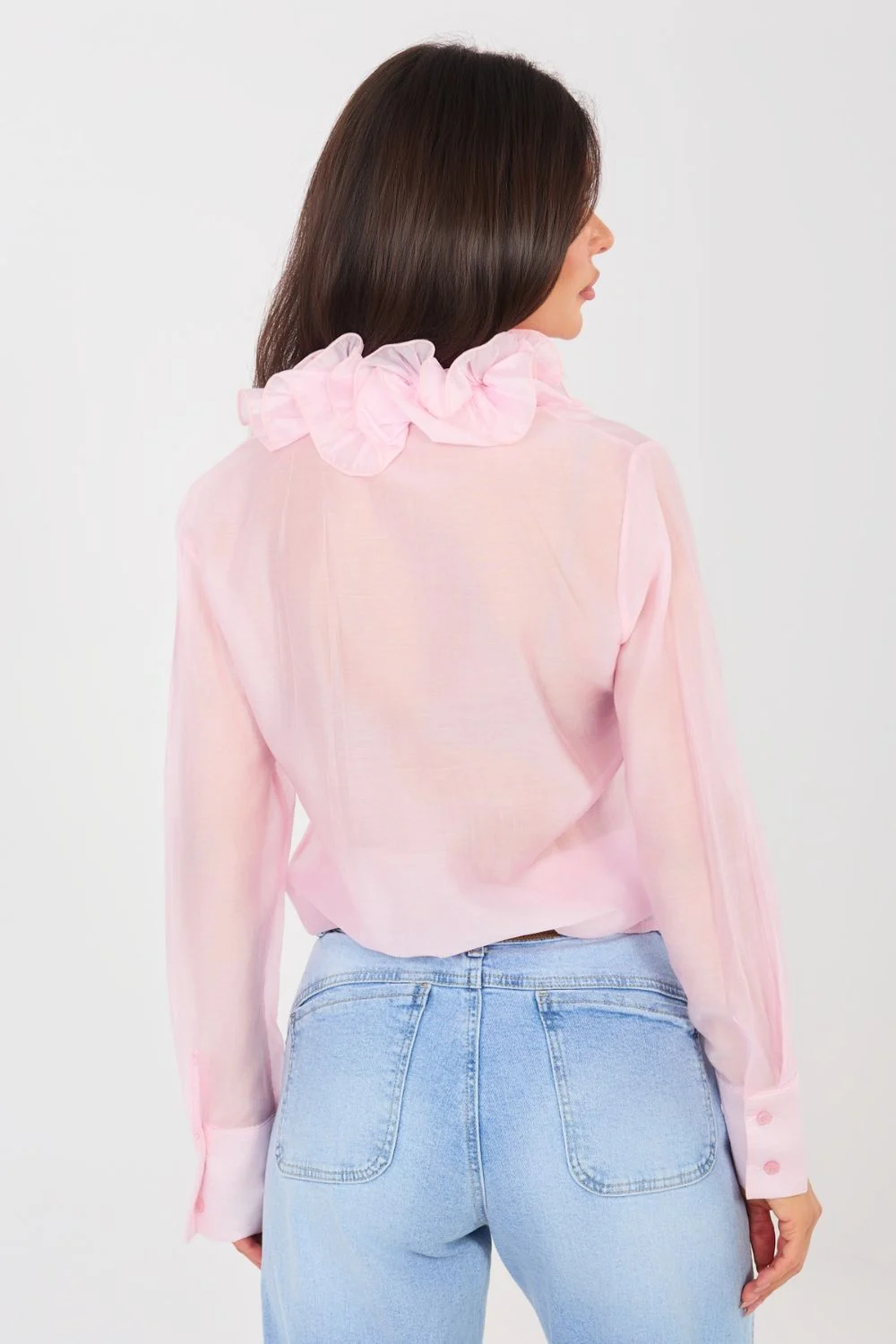 Chemise manche longue rose – Image 3