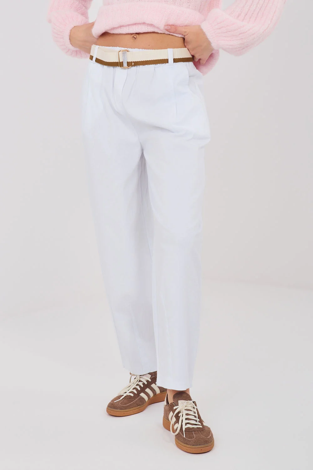 Pantalon femme blanc