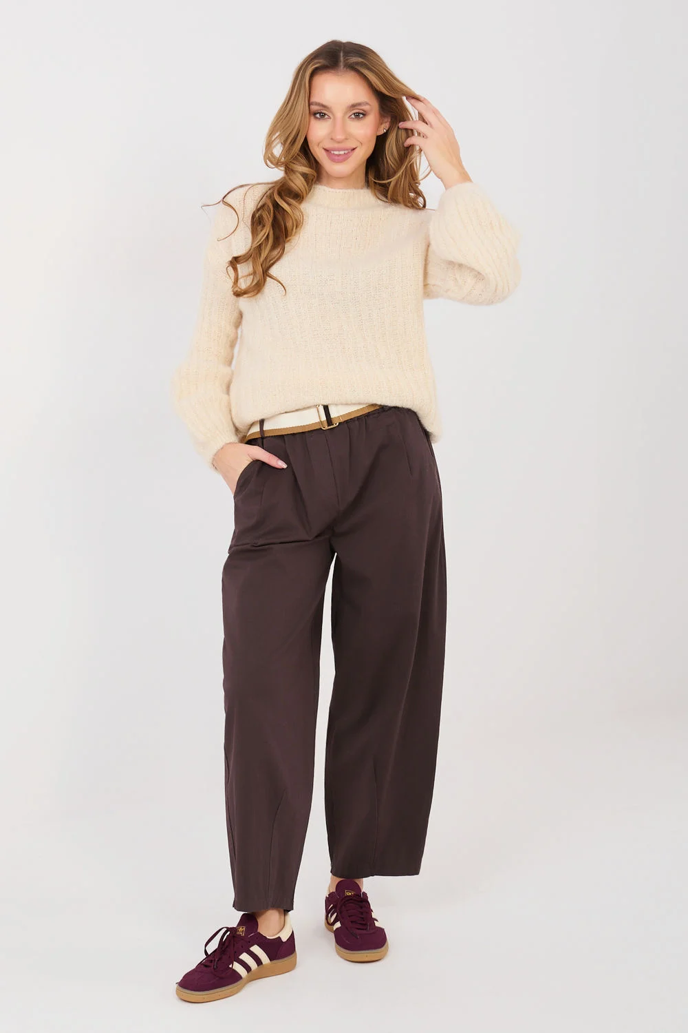 Pantalon femme brun