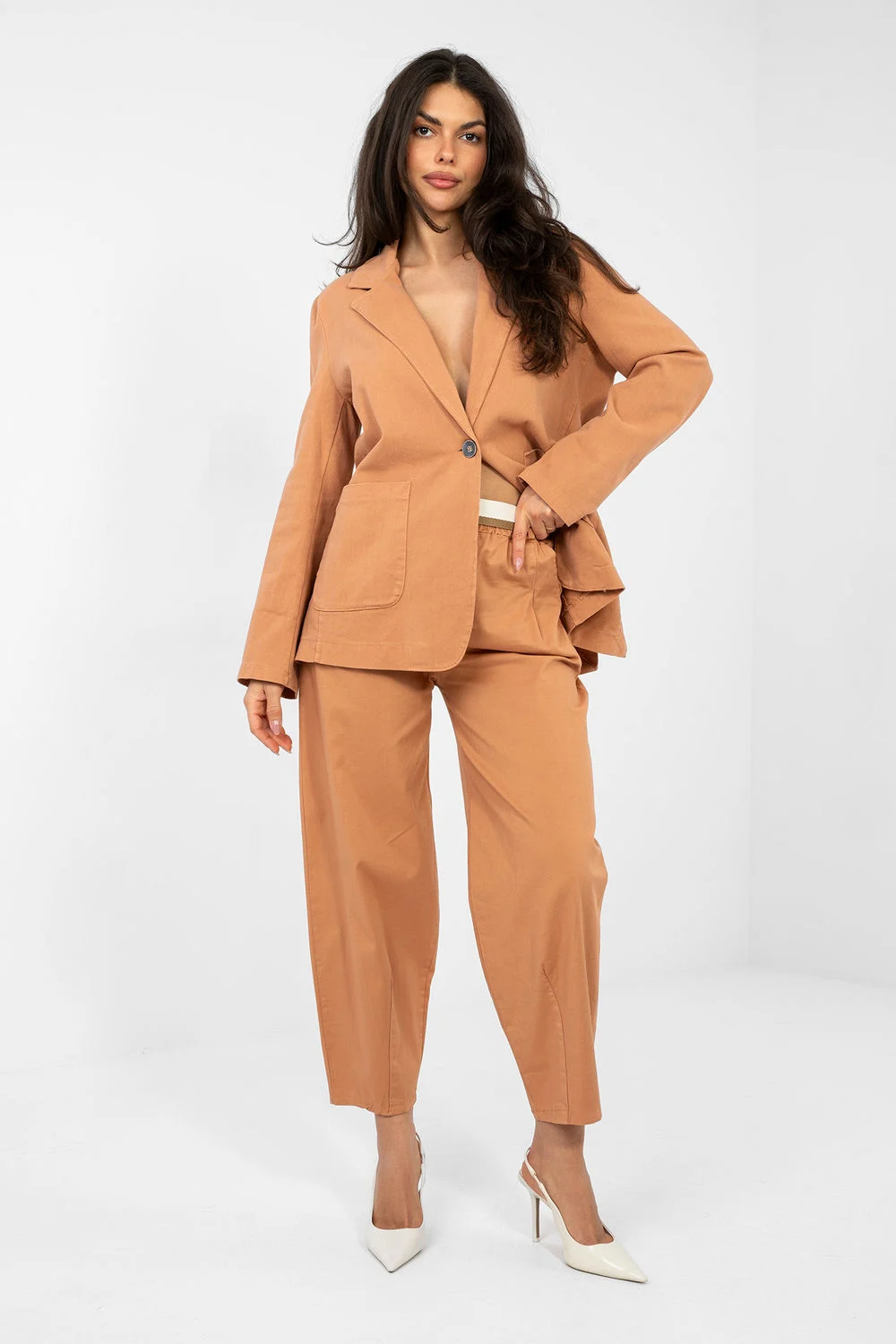 Pantalon femme orange