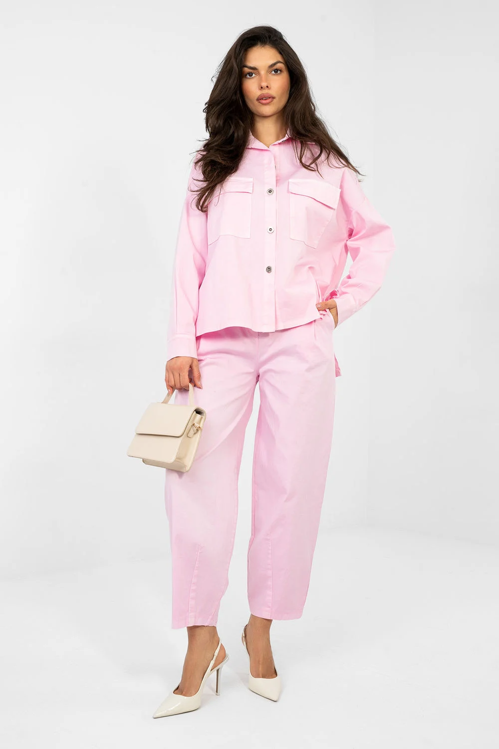 Chemise manche longue rose – Image 2