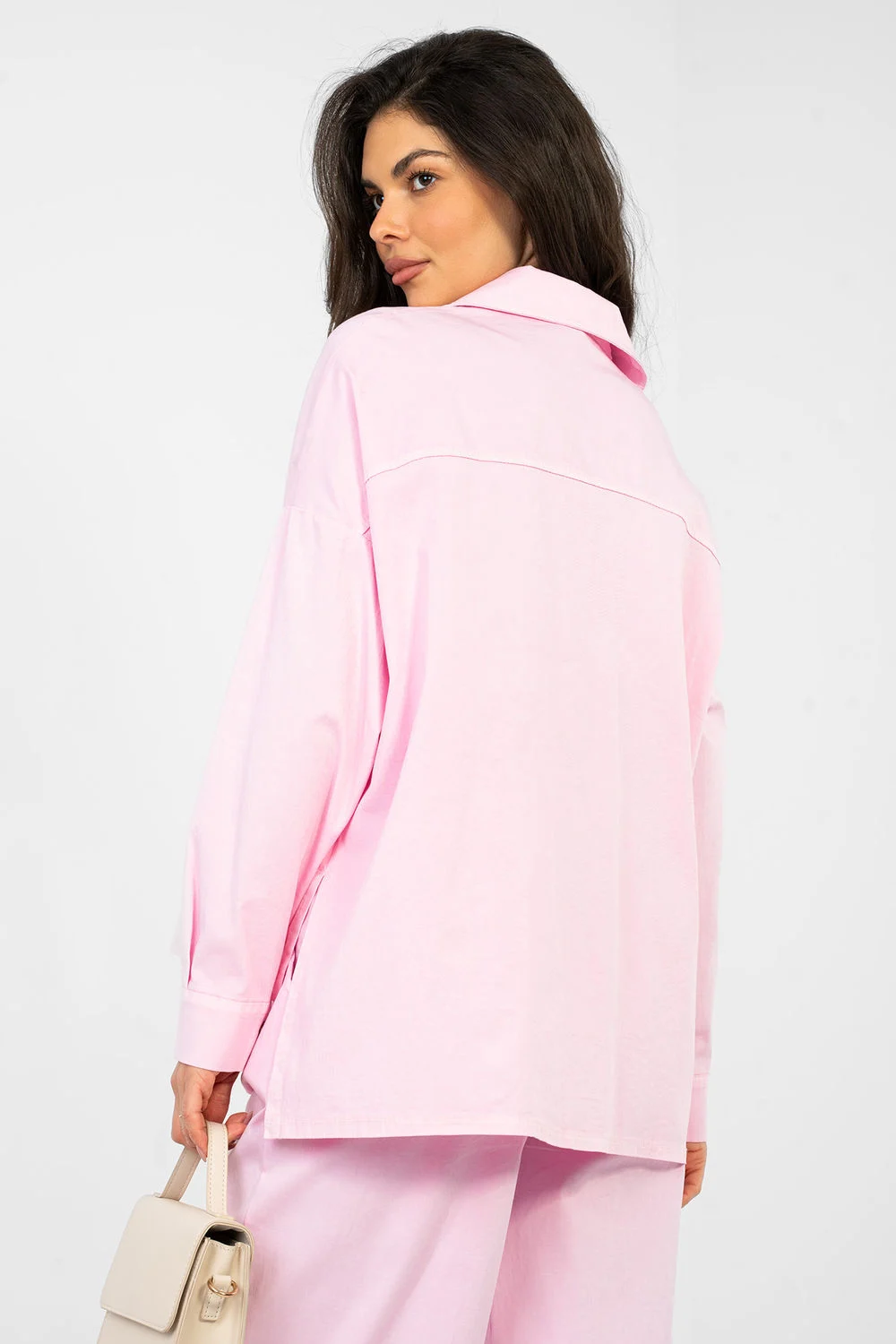 Chemise manche longue rose – Image 3
