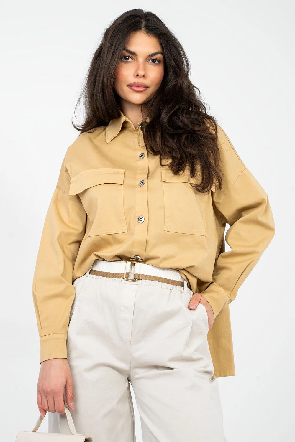 Chemise manche longue brune