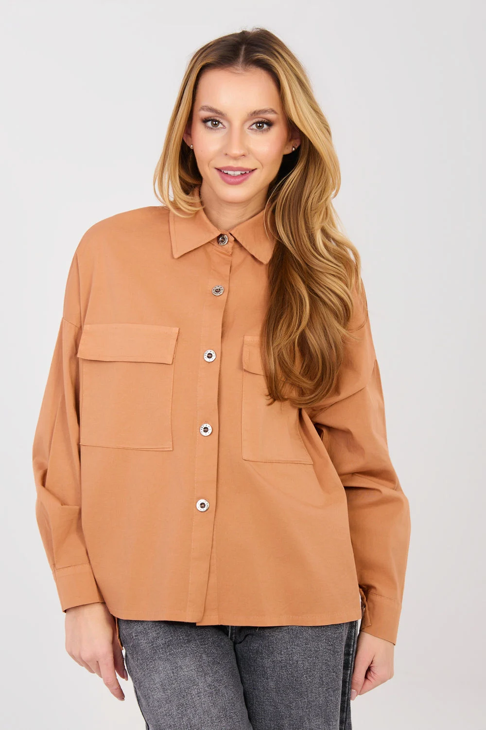Chemise manche longue orange