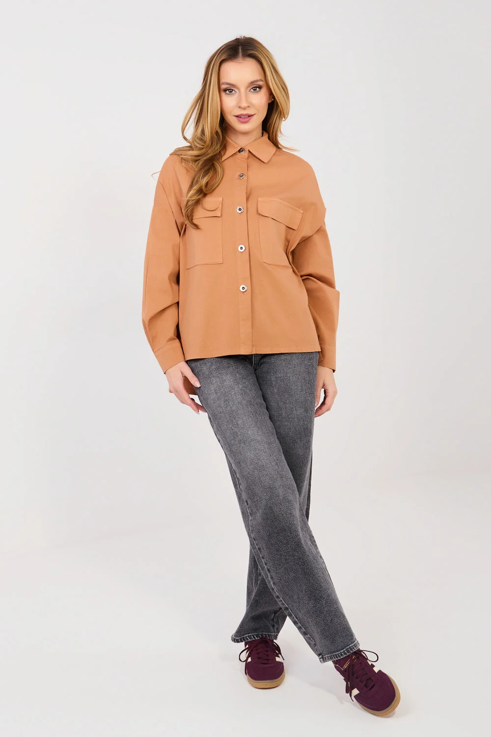 Chemise manche longue orange – Image 2