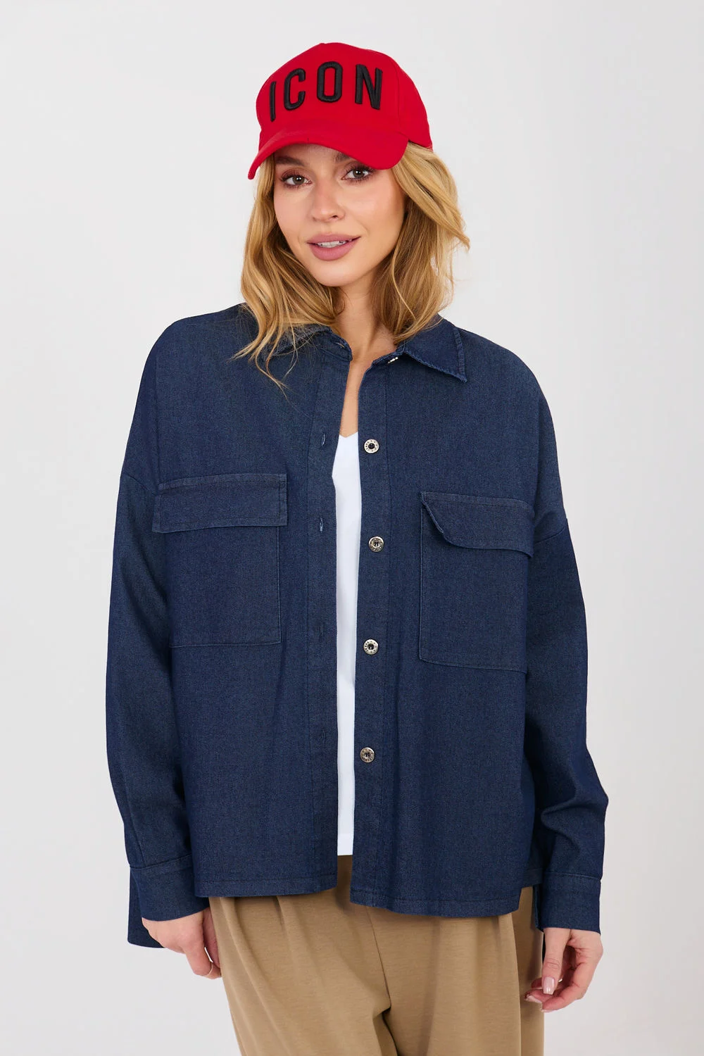 Chemise manche longue bleue marine