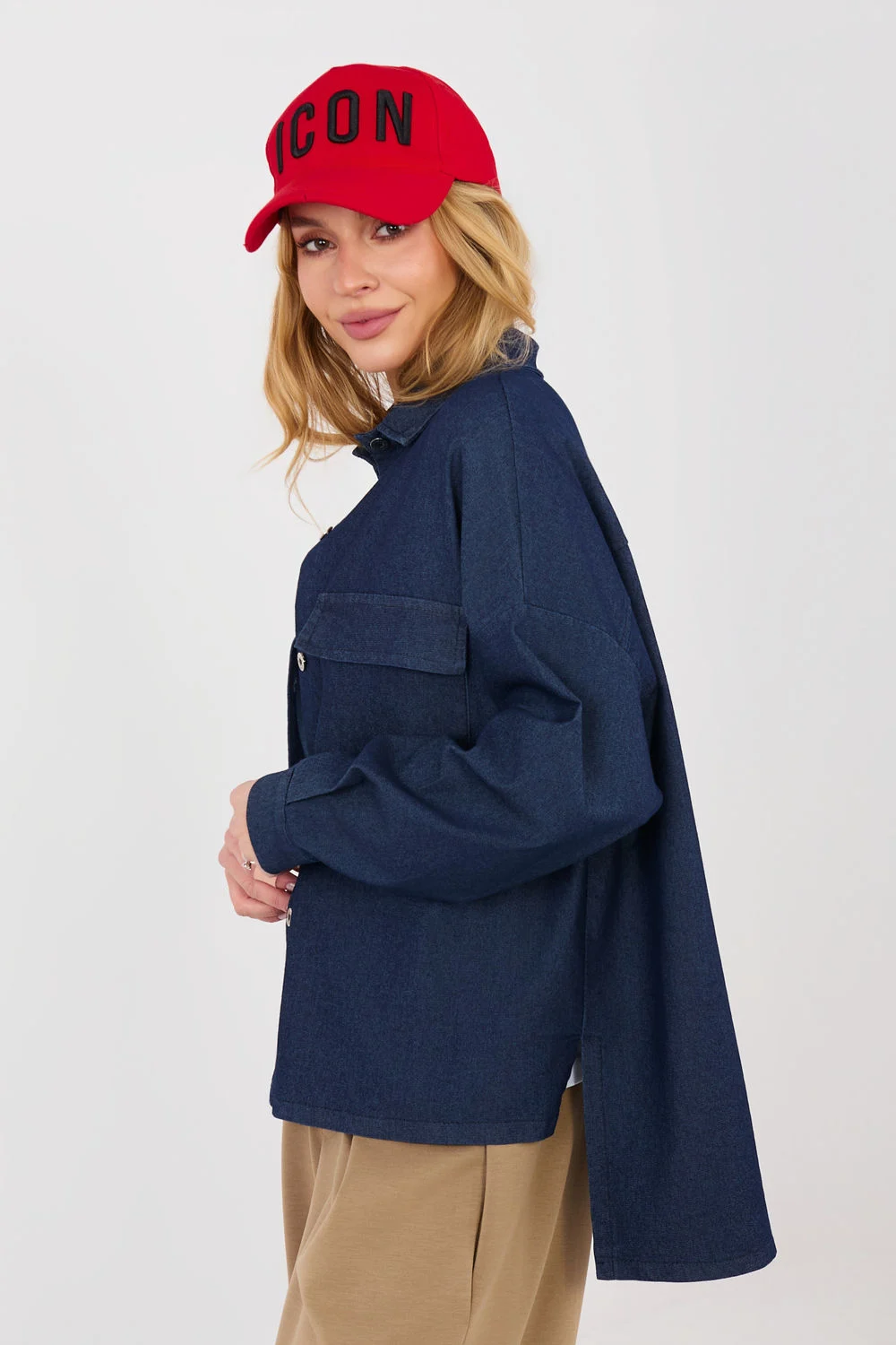 Chemise manche longue bleue marine – Image 4
