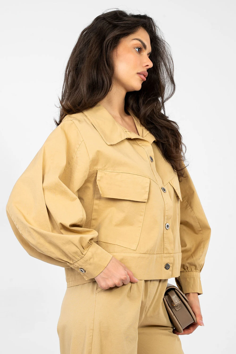 Chemise manche longue brune – Image 2