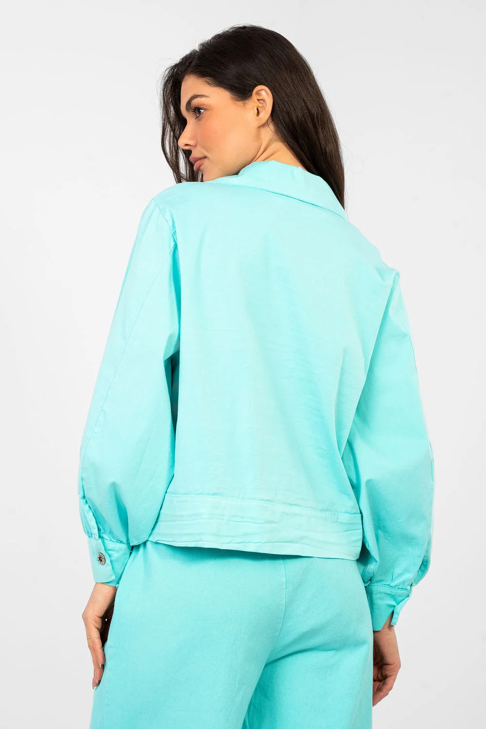 Chemise manche longue bleue – Image 2