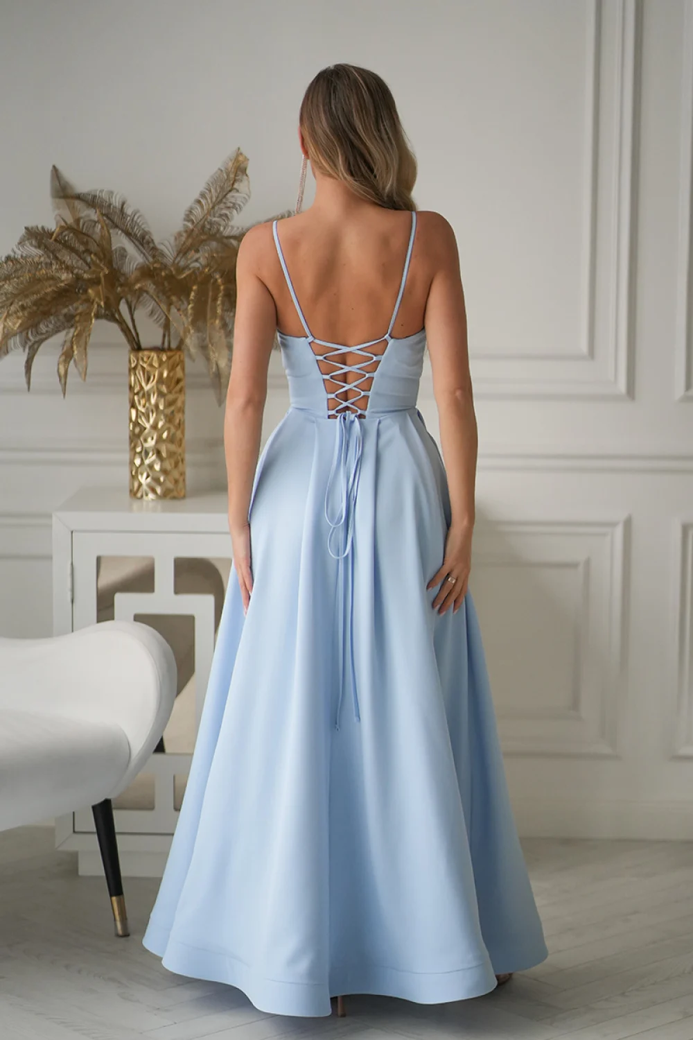 Robe longue bleue – Image 3