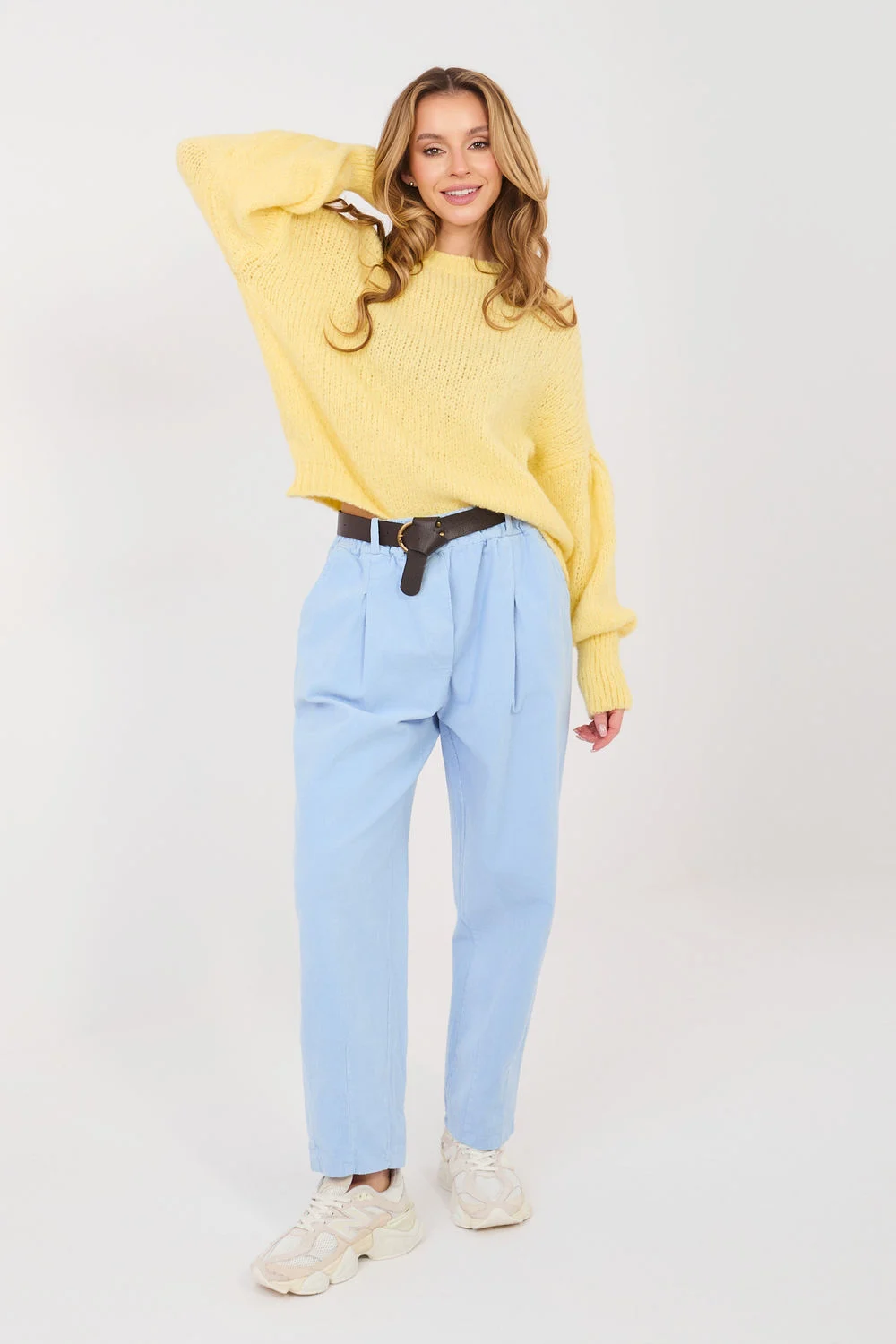 Pantalon en velours côtelé bleu