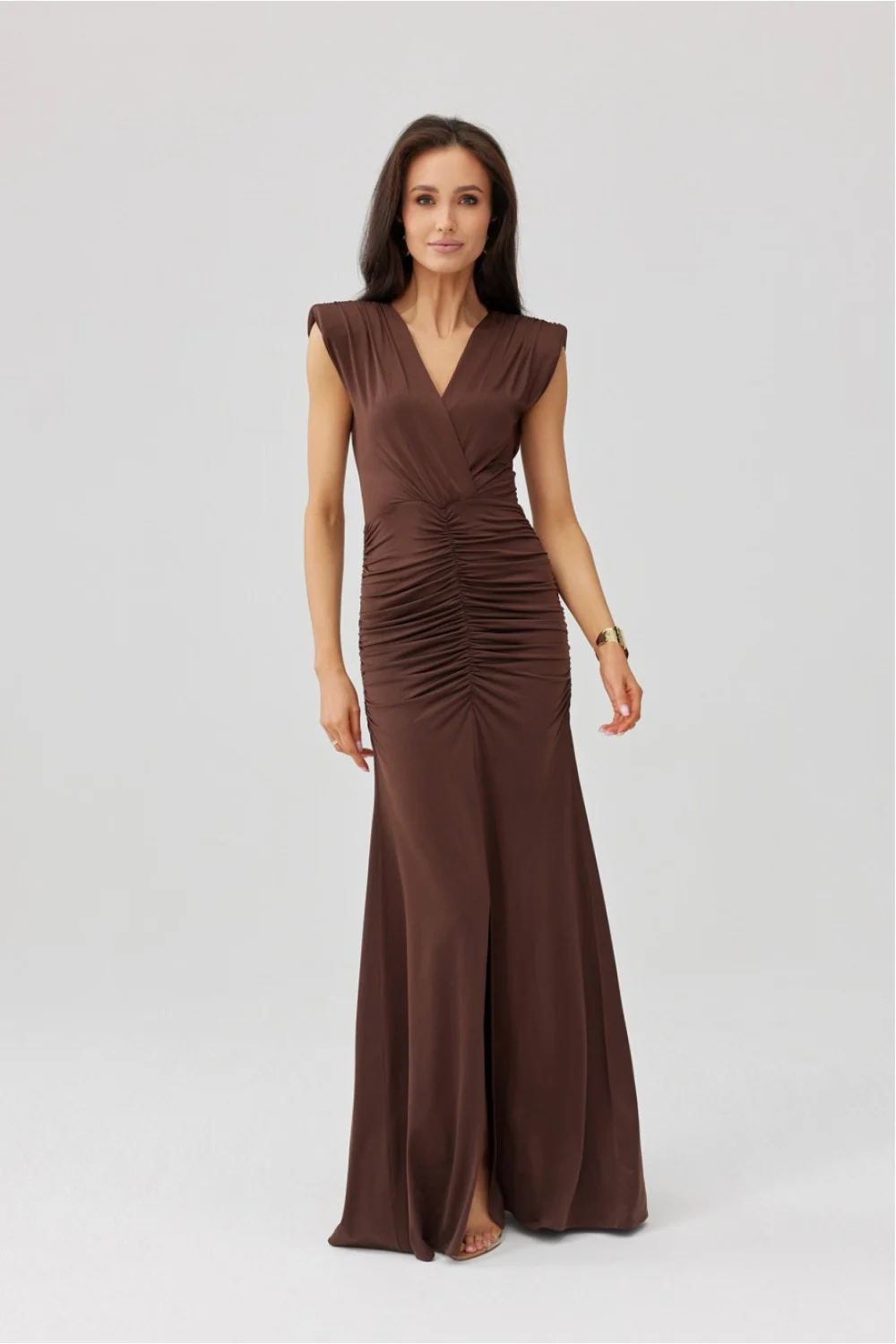 Robe longue brune