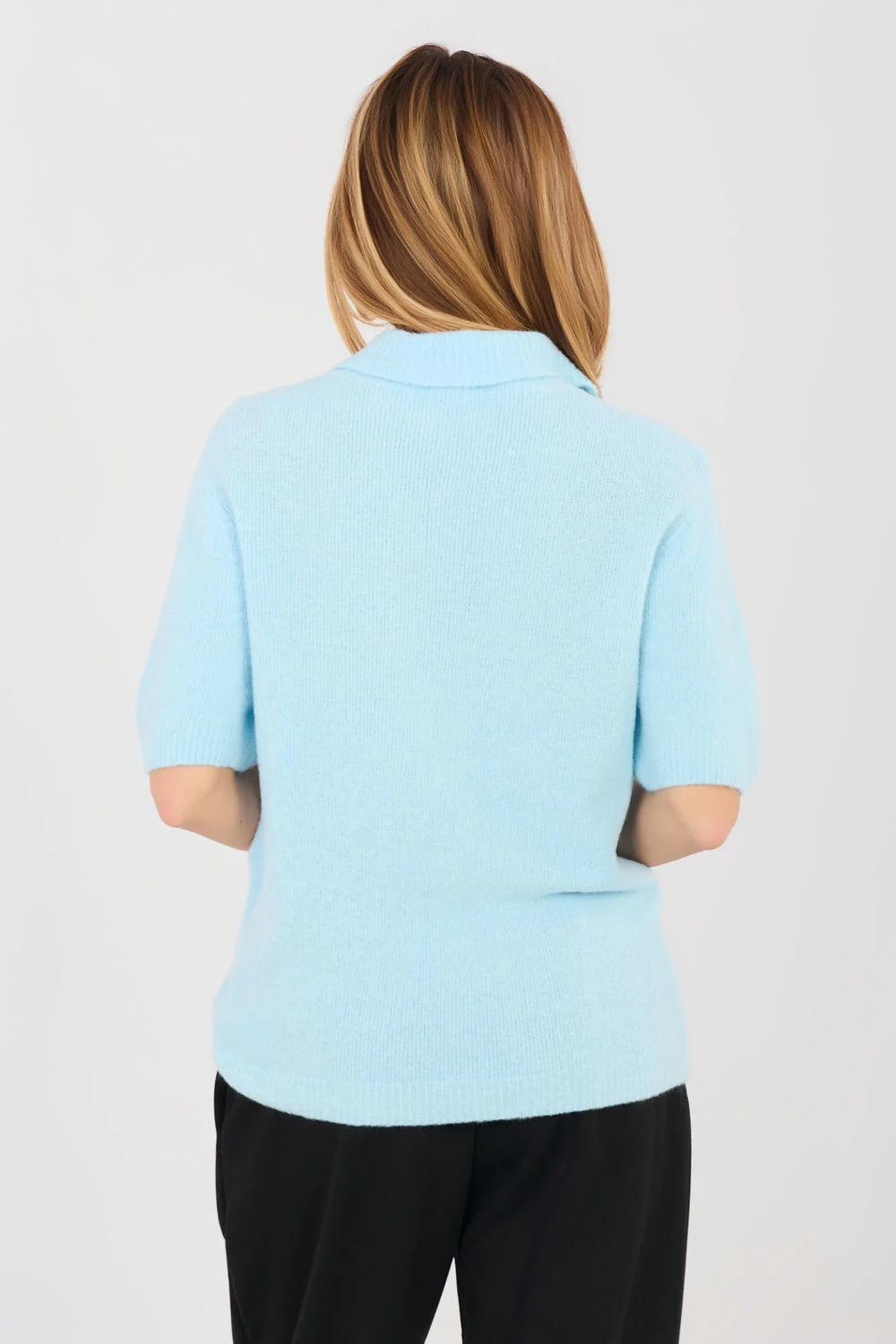 Pull à manches courtes bleu – Image 3