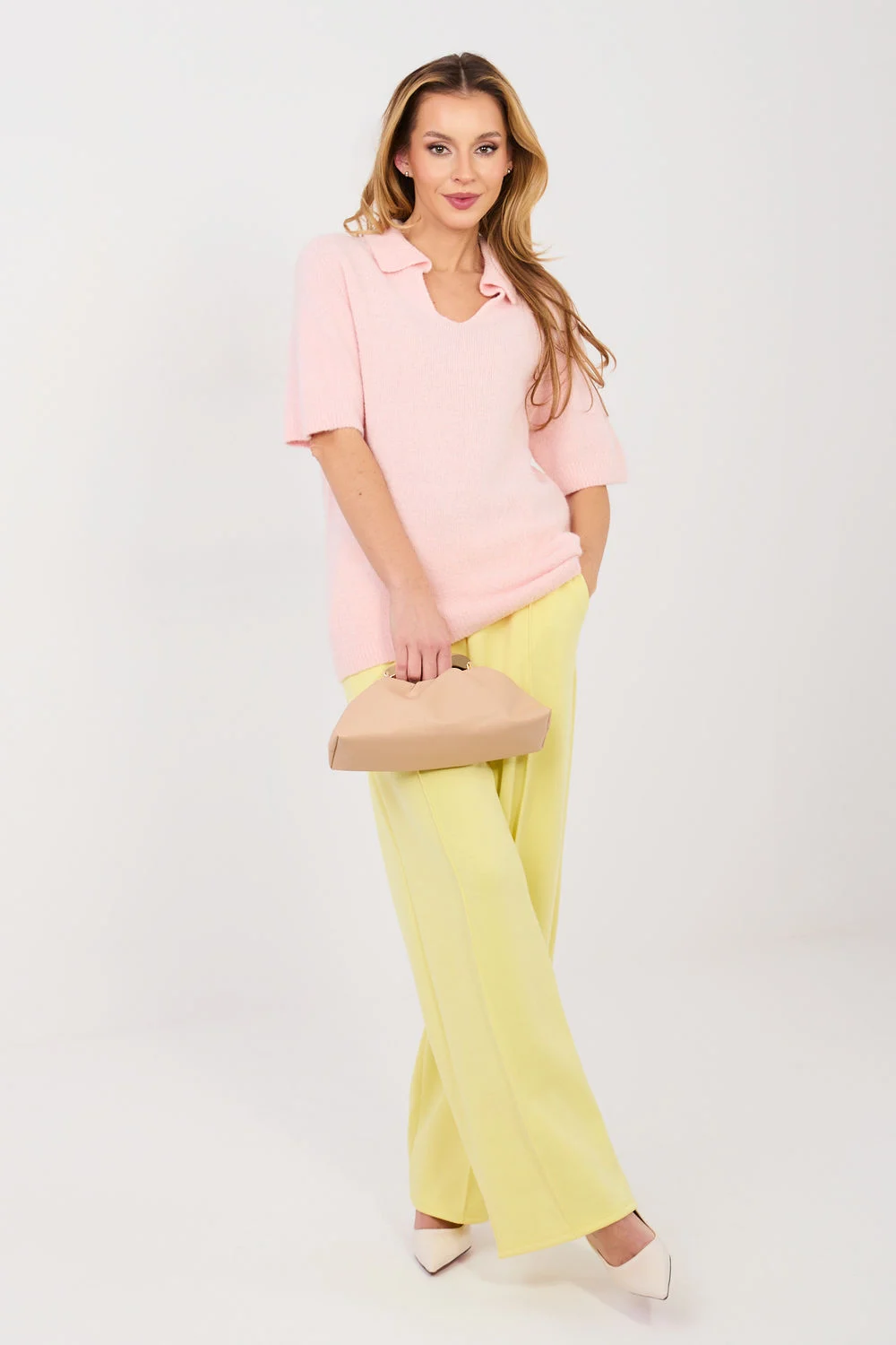 Pull à manches courtes rose – Image 2