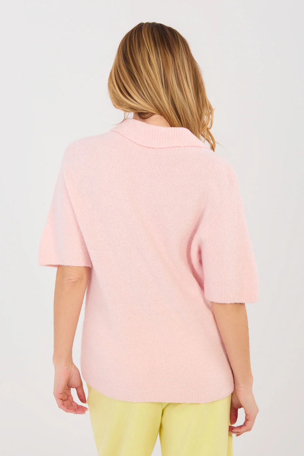 Pull à manches courtes rose – Image 3