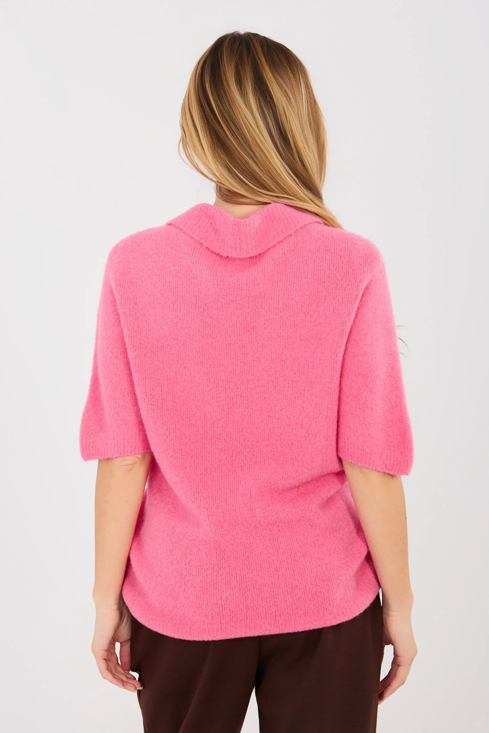 Pull à manches courtes rose – Image 3