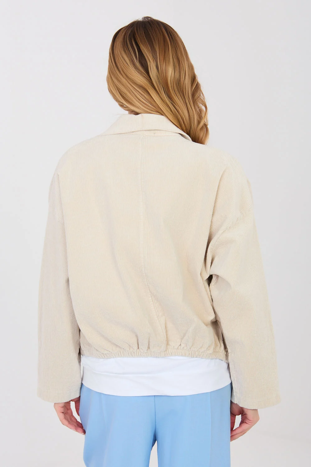 Veste en velours côtelé beige – Image 3