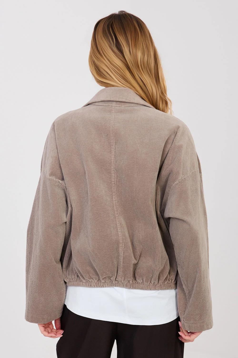 Veste en velours côtelé beige – Image 2