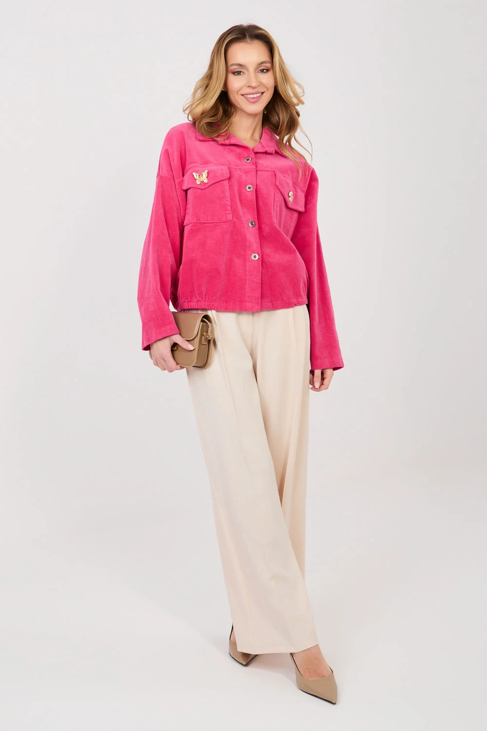 Veste en velours côtelé rose – Image 2