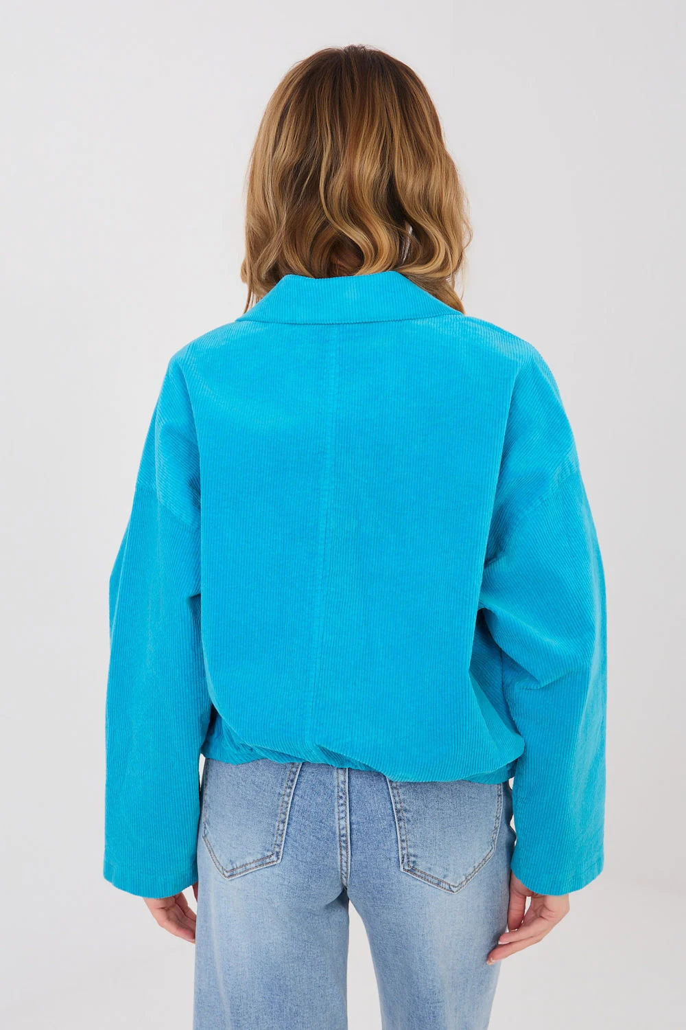 Veste en velours côtelé bleu – Image 3