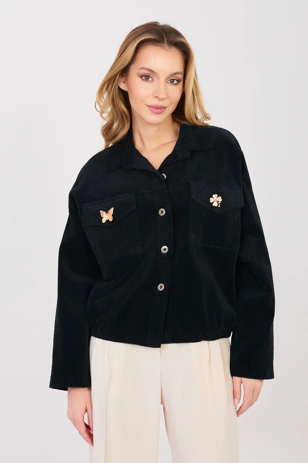 Veste en velours côtelé noir