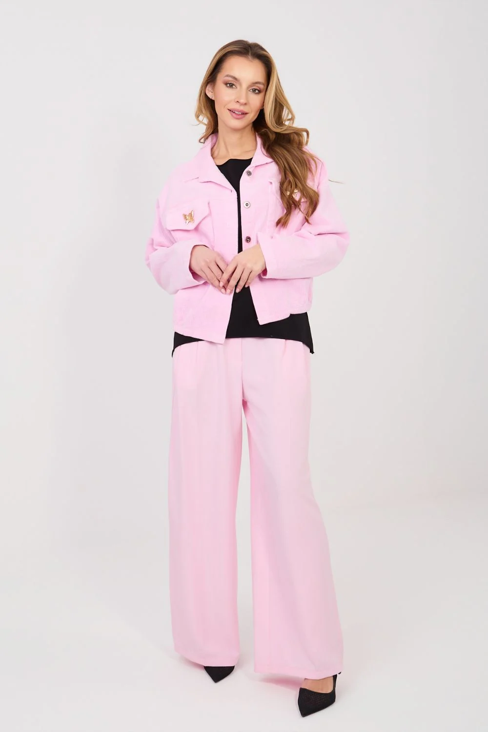 Veste en velours côtelé rose – Image 3