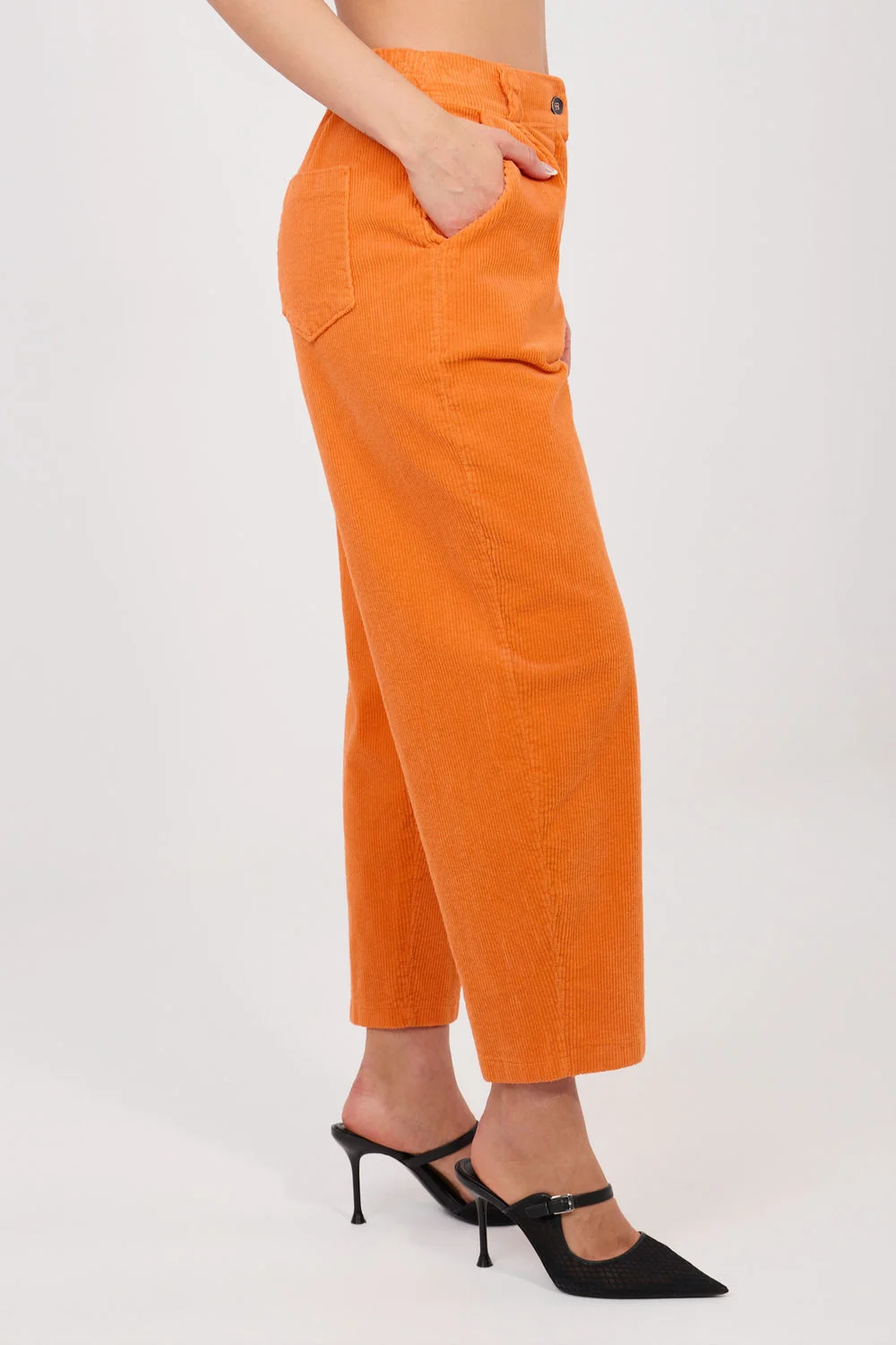 Pantalon en velours côtelé orange – Image 3