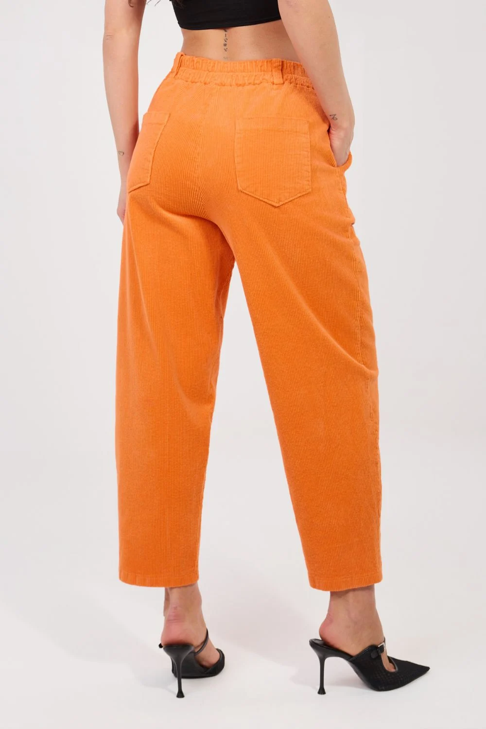 Pantalon en velours côtelé orange – Image 4