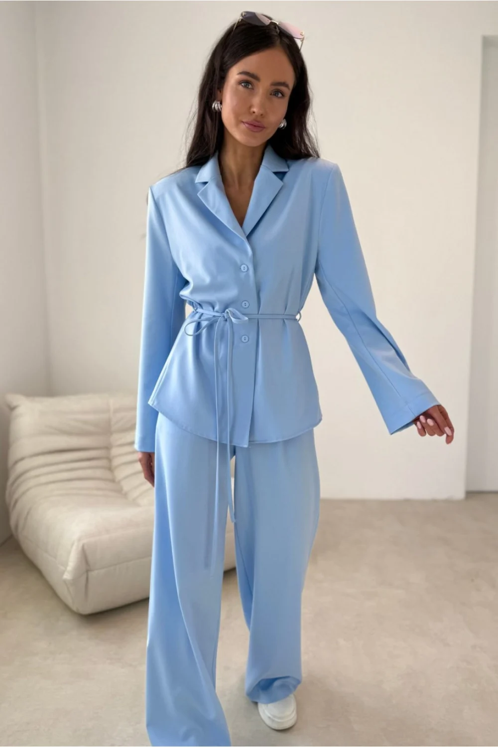 Chemise manche longue bleue