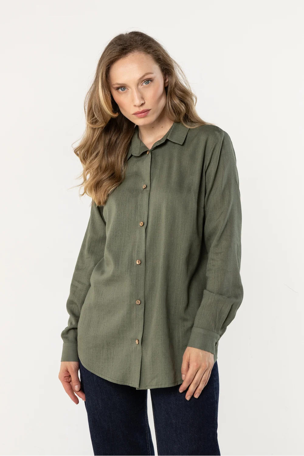 Chemise manche longue verte
