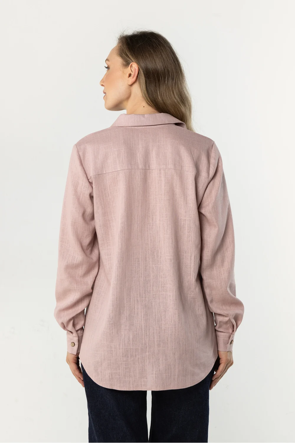 Chemise manche longue rose – Image 3