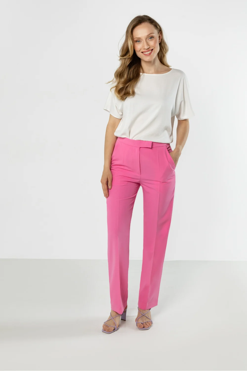 Pantalon femme rose