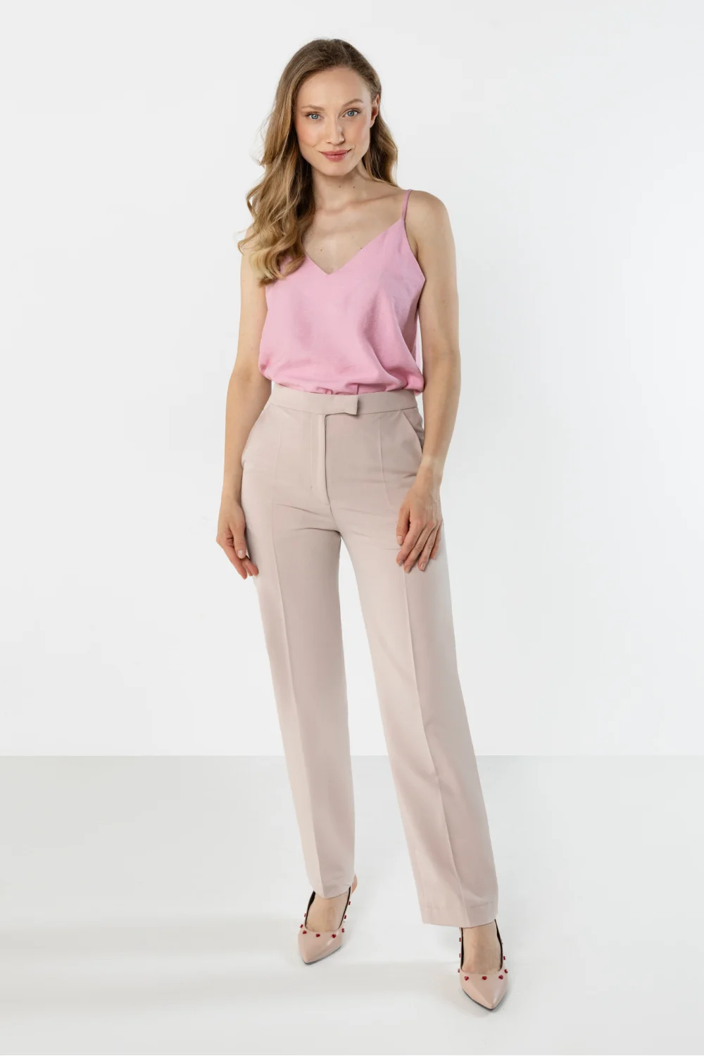 Pantalon femme beige