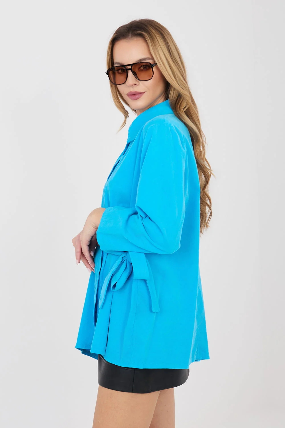 Chemise manche longue bleue – Image 2