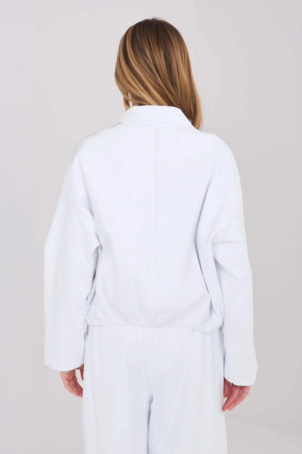 Veste en velours côtelé blanc – Image 3