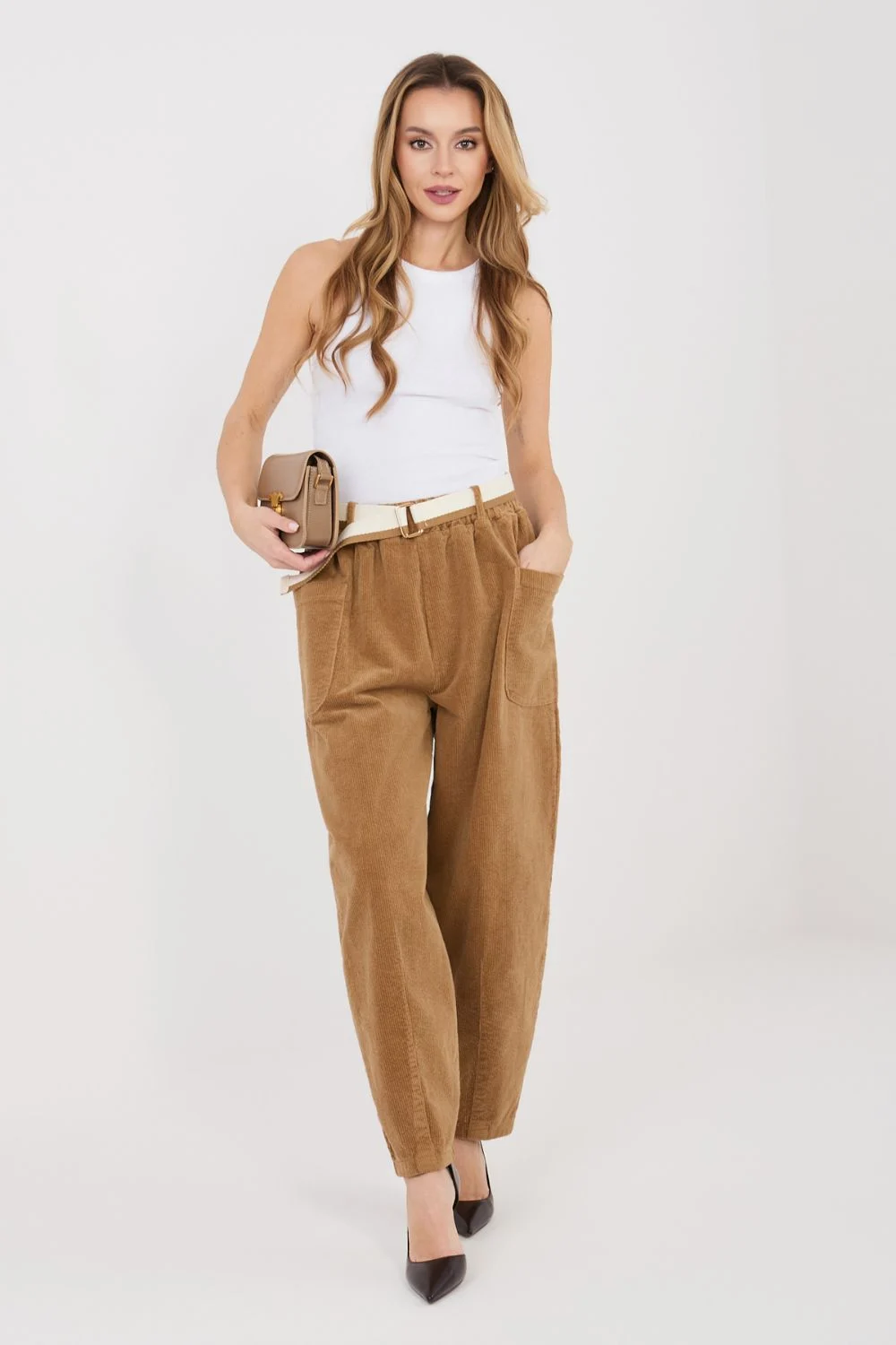 Pantalon en velours côtelé brun – Image 4